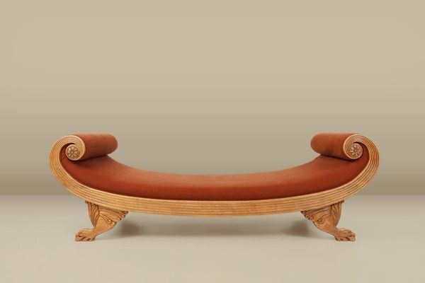13272.0 Empire French Hand Carved Oak Daybed, 1950s photo