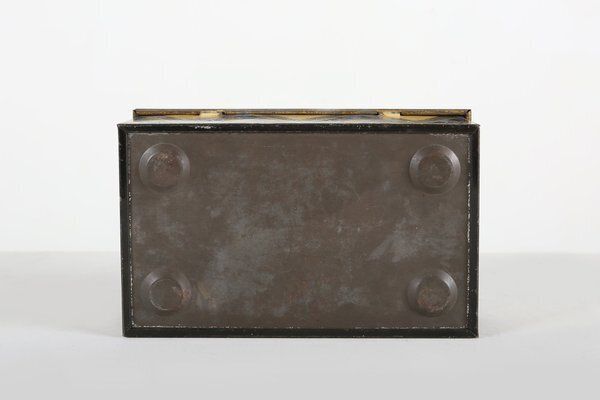 Art Deco French Metal Box Decorated With Mercury, 1930s photo vintage