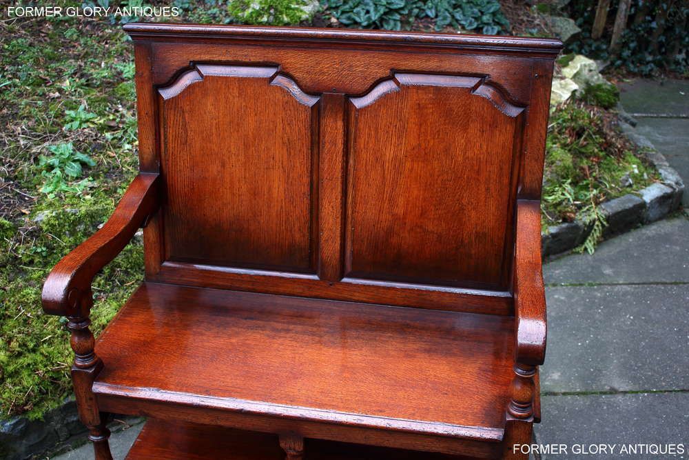 photo furniture A Titchmarsh And Goodwin Solid Oak Tavern Seat / Settle / Pew / Hall Armchair / Bench