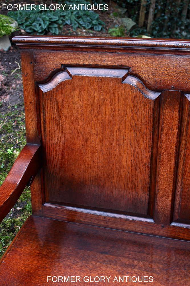 850.0 A Titchmarsh And Goodwin Solid Oak Tavern Seat / Settle / Pew / Hall Armchair / Bench photo