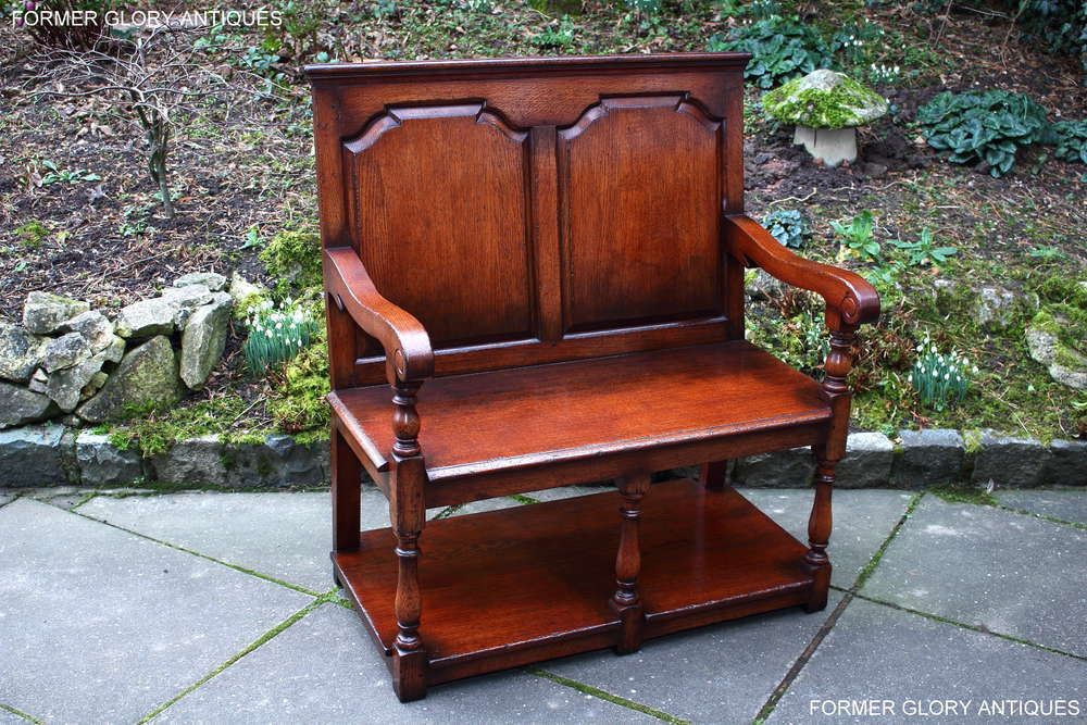 photo vinterior A Titchmarsh And Goodwin Solid Oak Tavern Seat / Settle / Pew / Hall Armchair / Bench