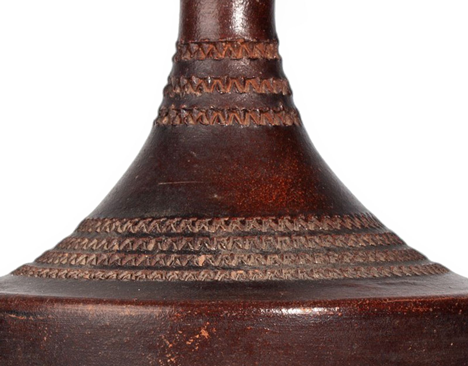 photo furniture 1930s Ancient Inspired Art Déco Folk Ceramic Vase With Incised Decorative Patterns By Jean Besnard, France