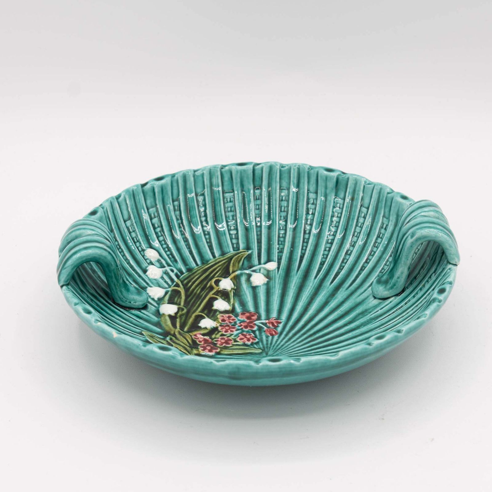 Antique Art Nouveau Green Majolica Bowl   Smf Schramberg   1920s photo for sale