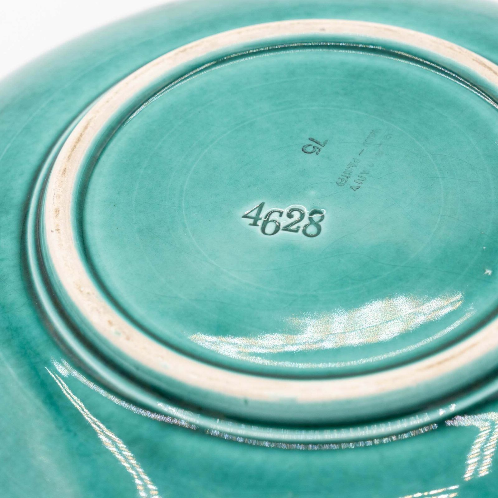 Antique Art Nouveau Green Majolica Bowl   Smf Schramberg   1920s photo vintage