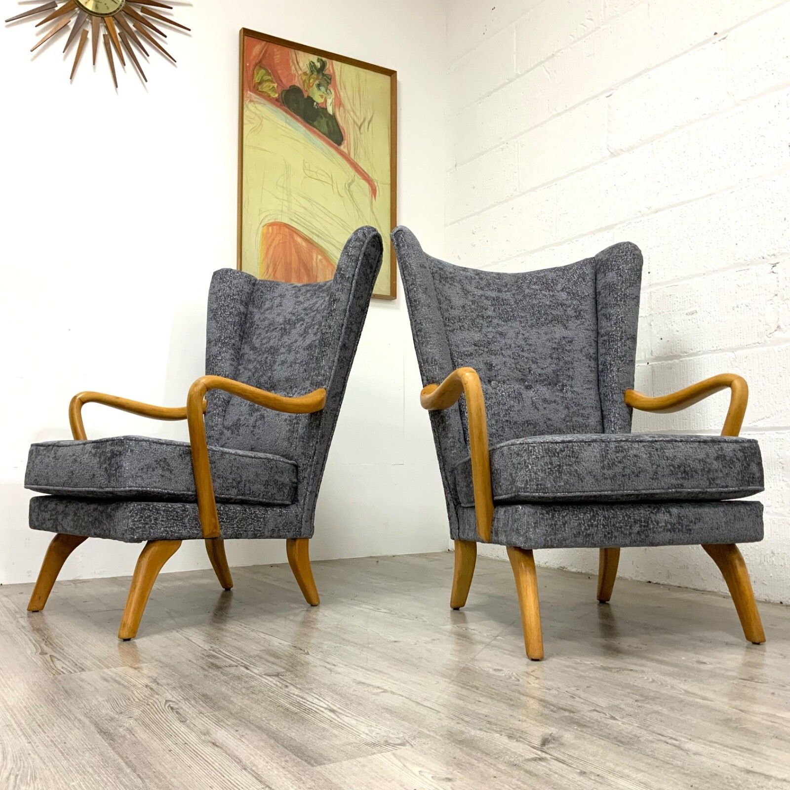 A Pair Of Howard Keith “Bambino” Lounge Chairs Mid Century Vintage Reupholstered photo Furniture