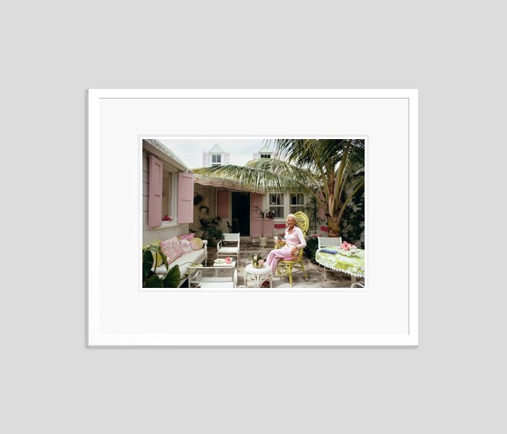 Slim Aarons 'Caribbean Patio' Framed White photo furniture