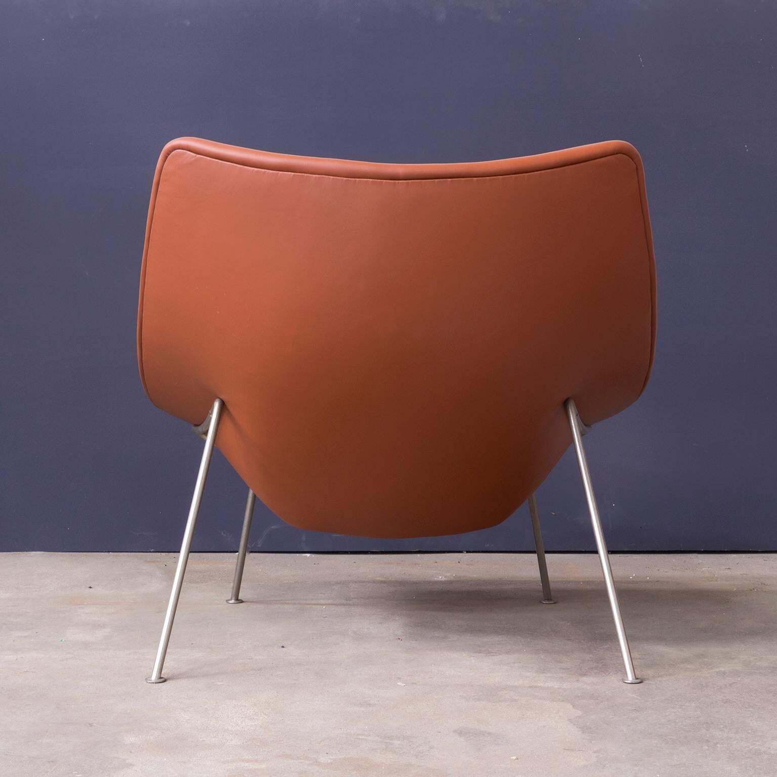 1959, Pierre Paulin, Large Early Oyster, Easy Chair F157 In Brown Leather photo Furniture