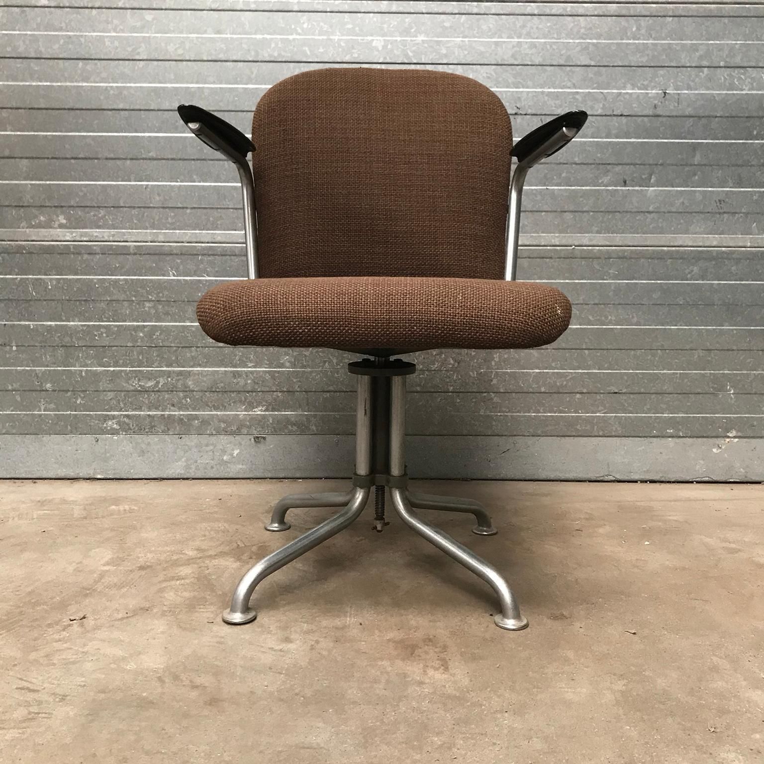 1935, W.H. Gispen By Gispen Culemborg, Office Chair 356, Spear Bakelite Armrests photo vintage