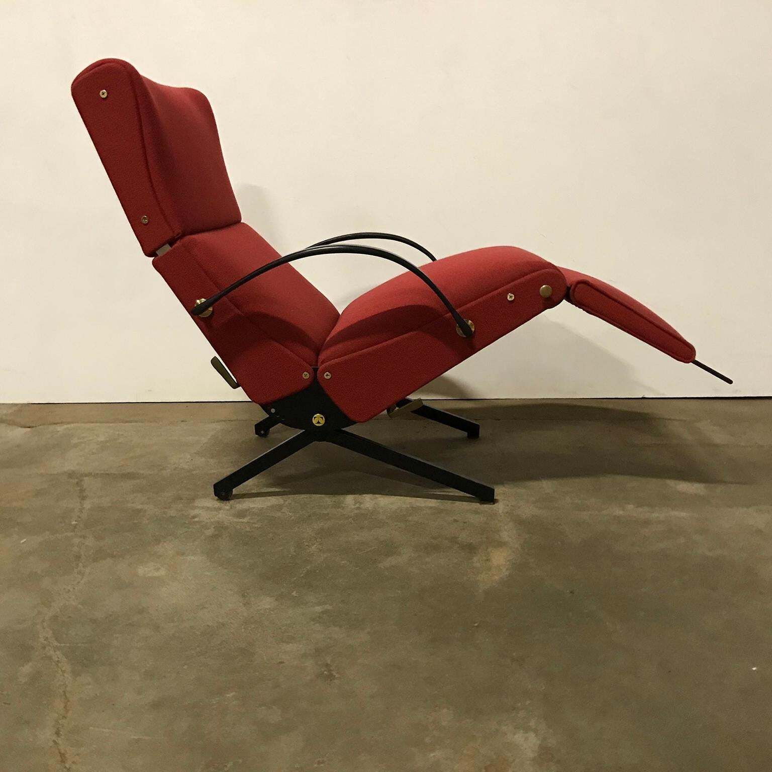 1956, Osvaldo Borsani, P40 Adjustable Lounge Chair In Terra Red Fabric photo furniture