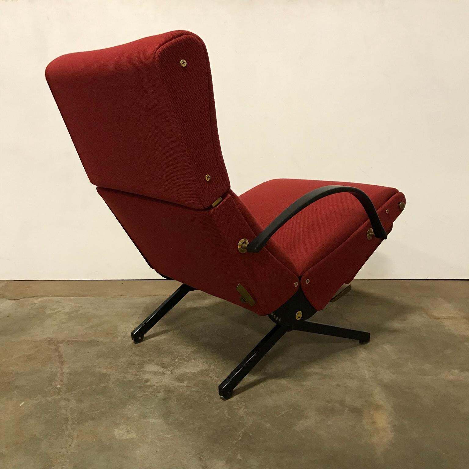 1956, Osvaldo Borsani, P40 Adjustable Lounge Chair In Terra Red Fabric photo vinterior