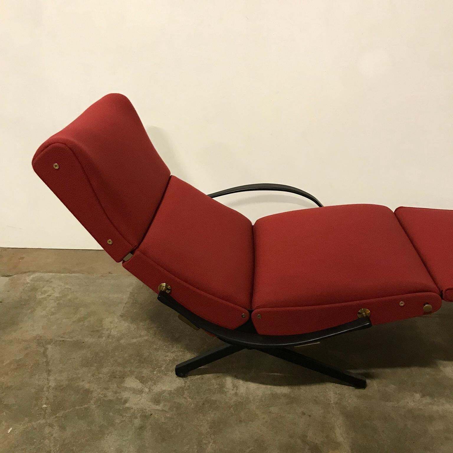 photo buy 1956, Osvaldo Borsani, P40 Adjustable Lounge Chair In Terra Red Fabric