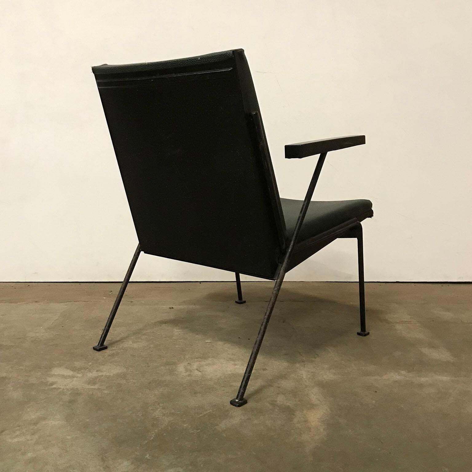 1959, Wim Rietveld For Ahrend De Cirkel, Oase Chair Original Green Leatherette photo 849.0