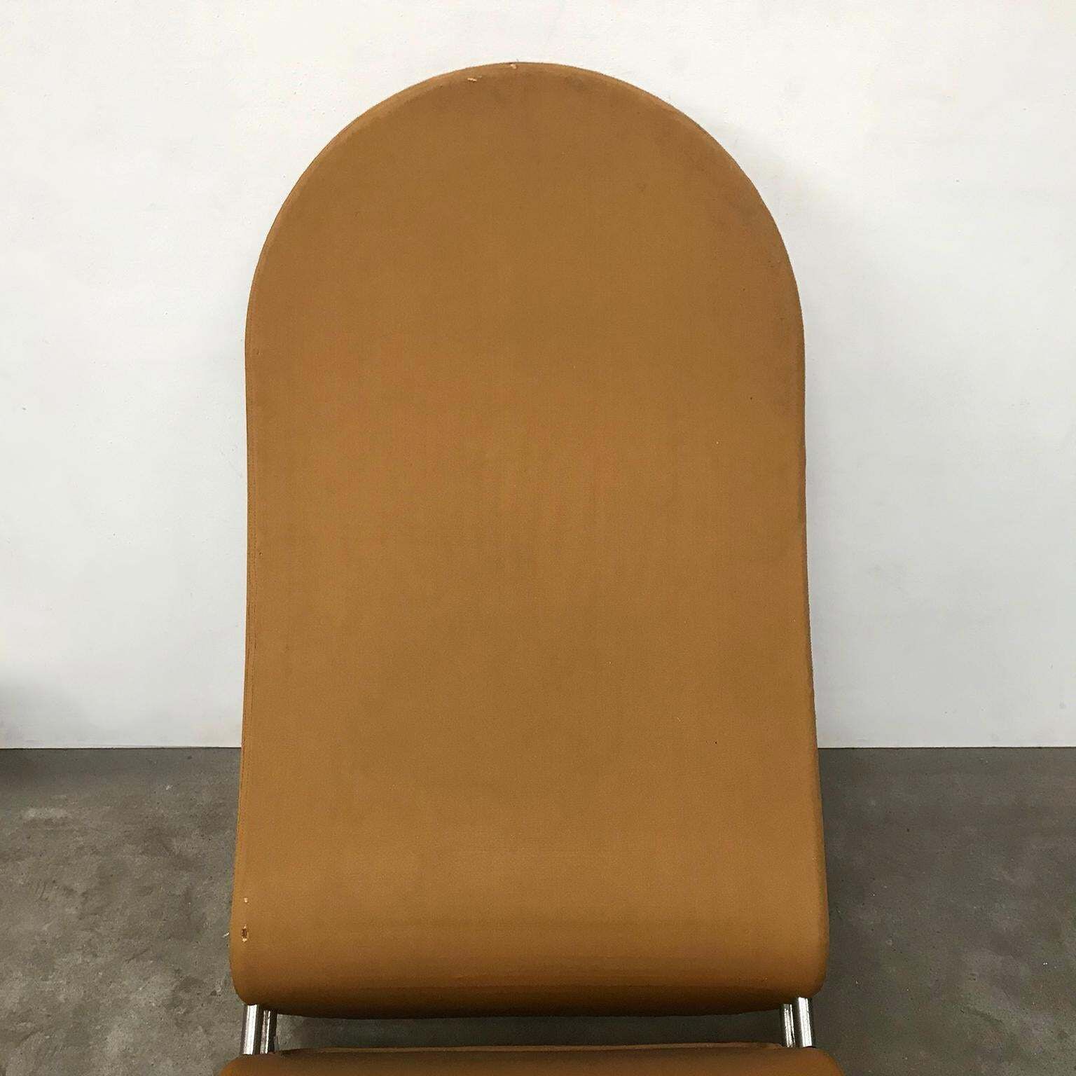 photo vinterior 1973, Verner Panton For Rosenthal, 1 2 3 Serie, Rare Chaise Longue, Ochre Fabric