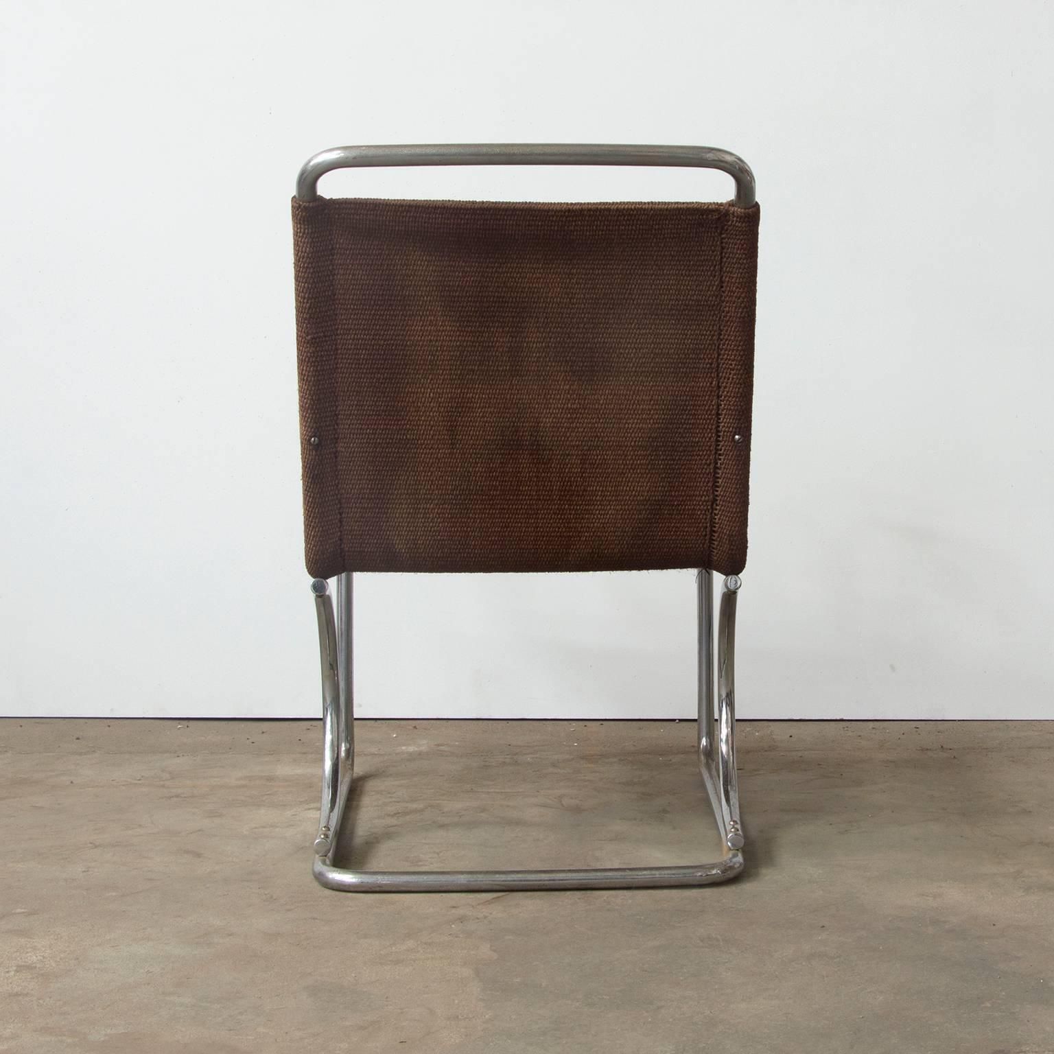 Circa 1930, Original, Early Tubular Easy Chair With Original Robe Woven Seat photo Furniture