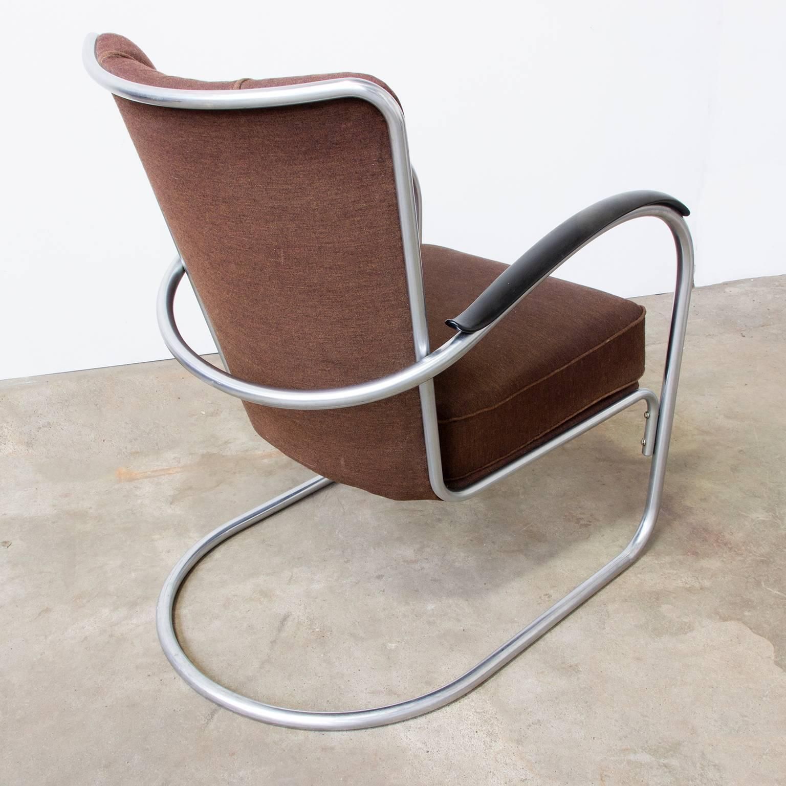 1932, W.H. Gispen For Gispen, 412 Easy Chair In It's Original Fabric photo vinterior
