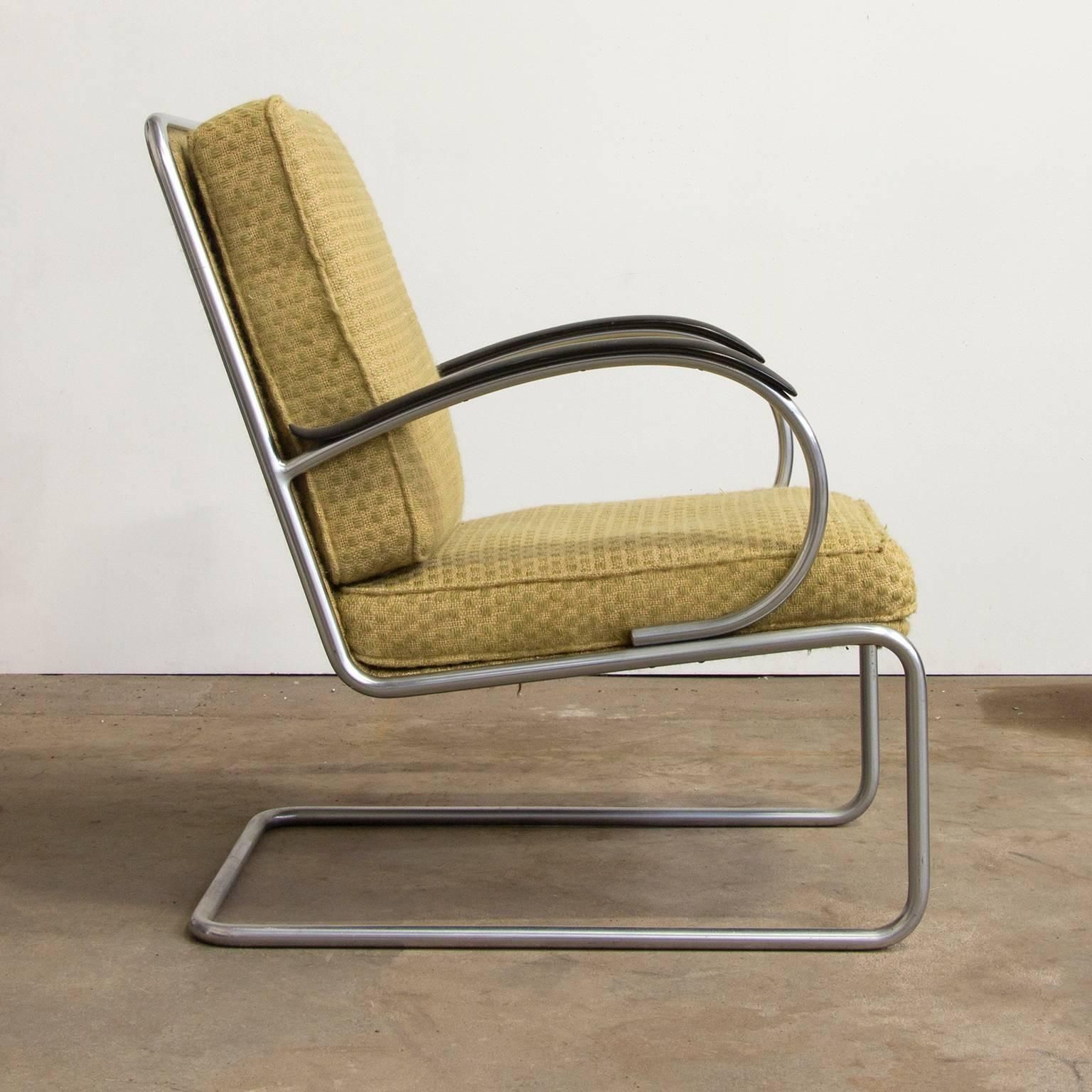 1933, W.H. Gispen For Gispen Culemborg, Easy Chair 409 By Gispen Designed Fabric photo furniture