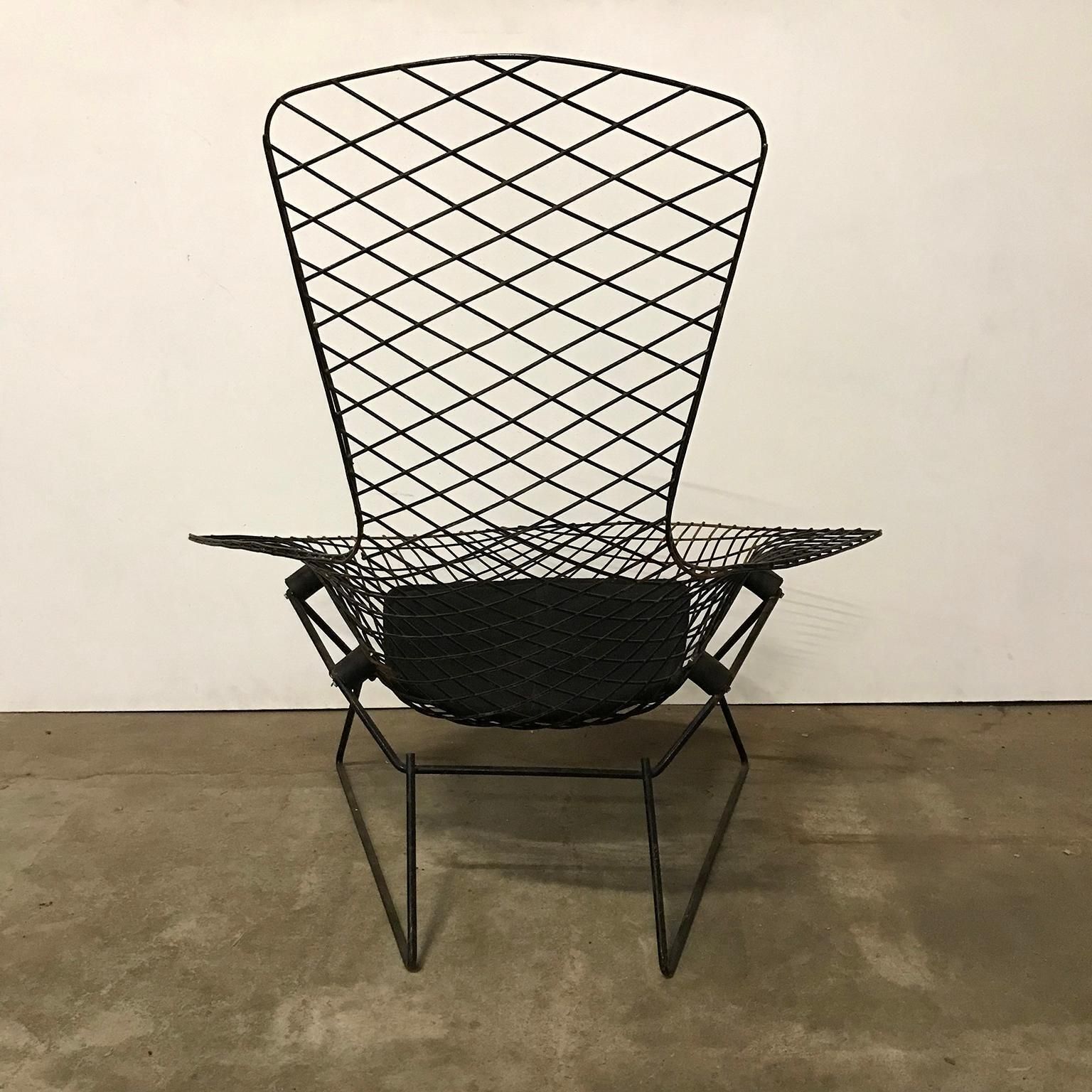 1952, Harry Bertoia For, Knoll International, Large Bird Chair In Black photo vintage