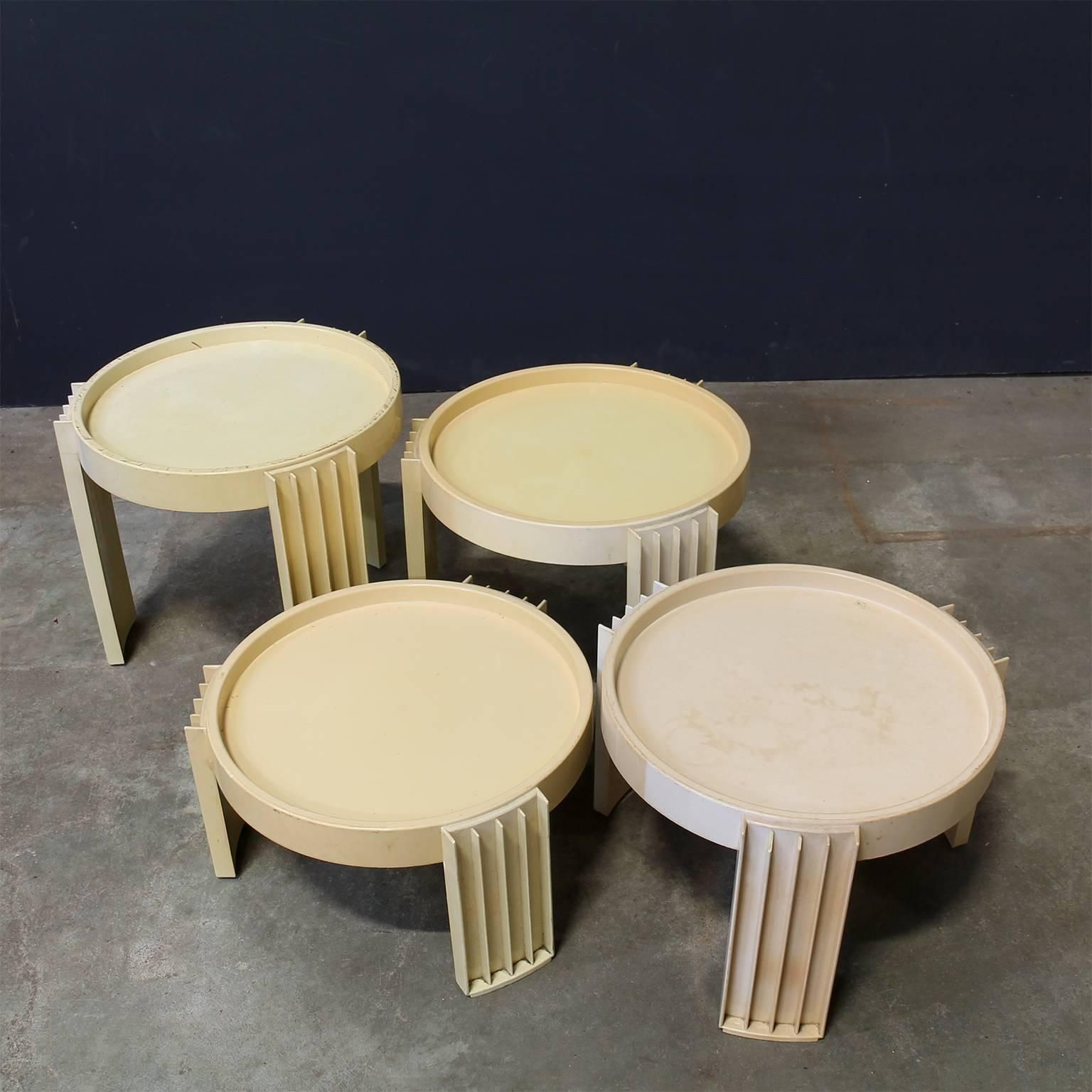 1967, Gianfranco Frattini For Cassina, 8 Pieces Of Marema Stacking Tables photo Furniture