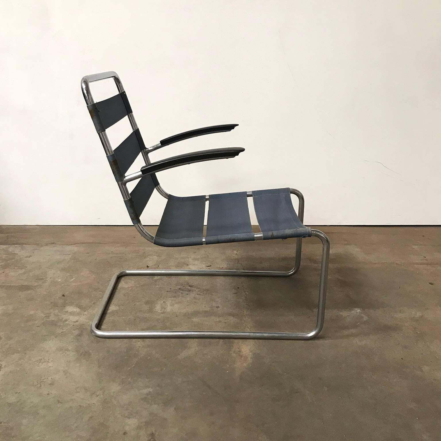 1935, W.H. Gispen For Gispen, Pre War Easy Chair 411 Without Cushions photo Furniture