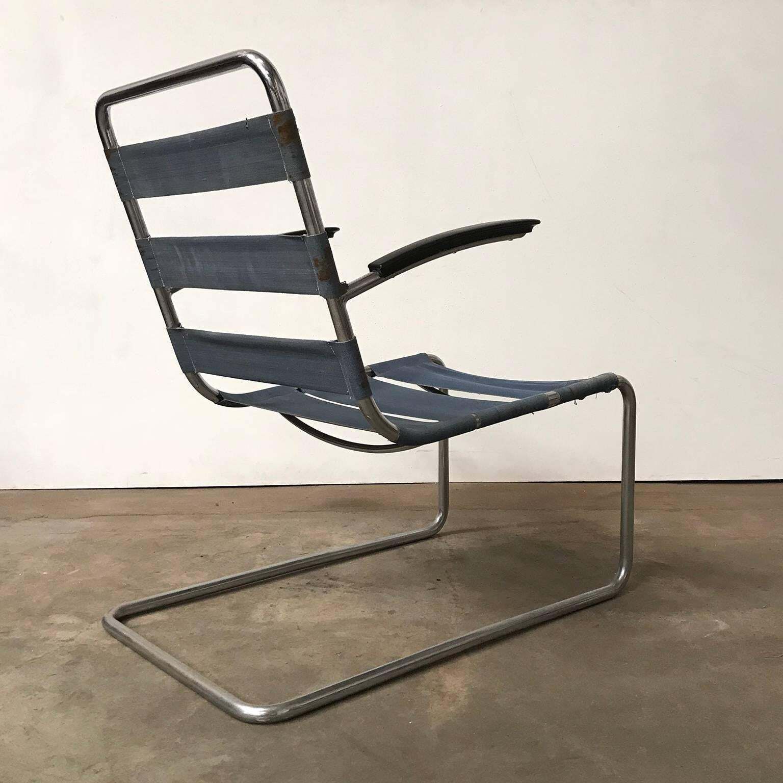 1935, W.H. Gispen For Gispen, Pre War Easy Chair 411 Without Cushions photo 2325.0
