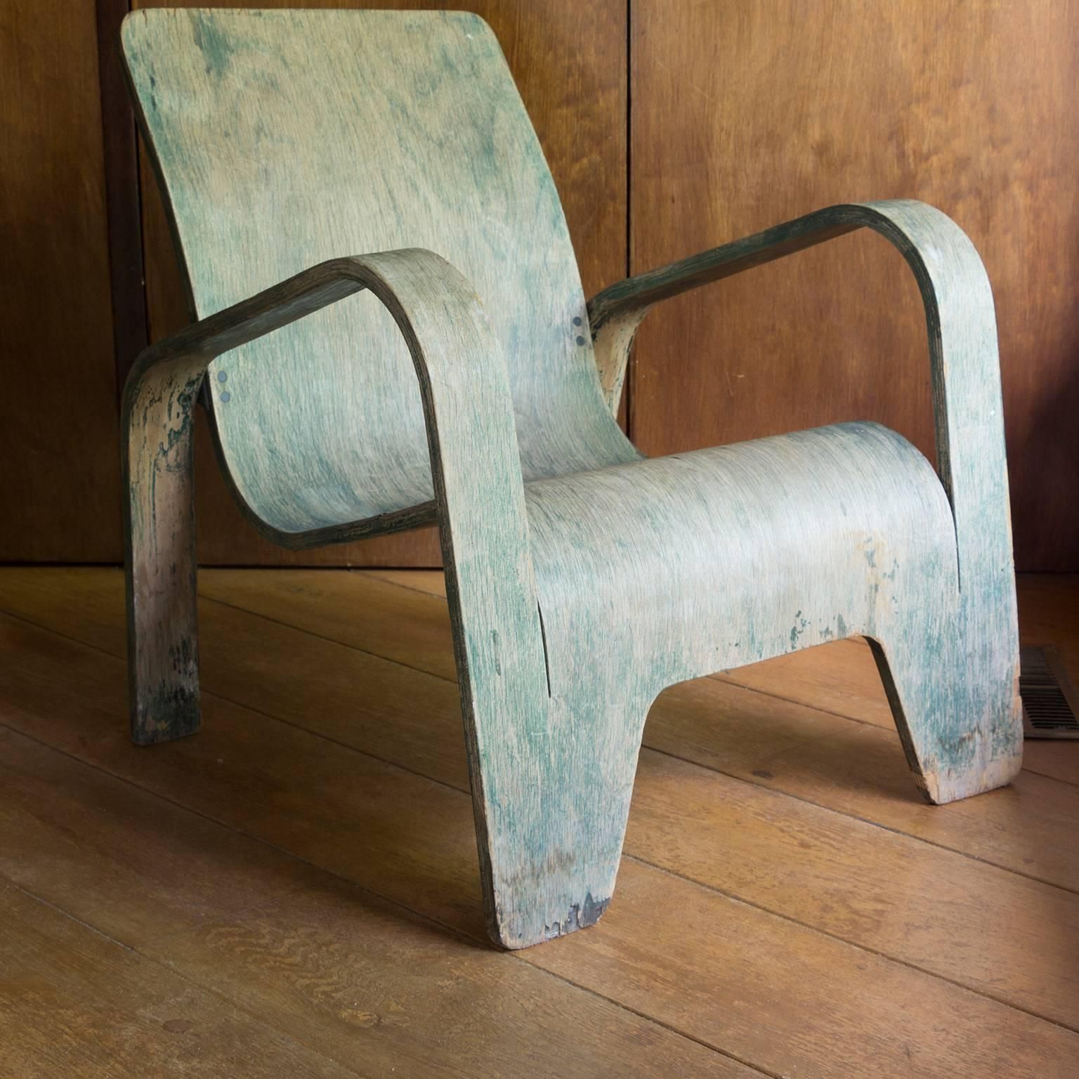1940, Han Pieck, Plywood Lounge Armchair For Lawo In Green As Published On Book photo buy