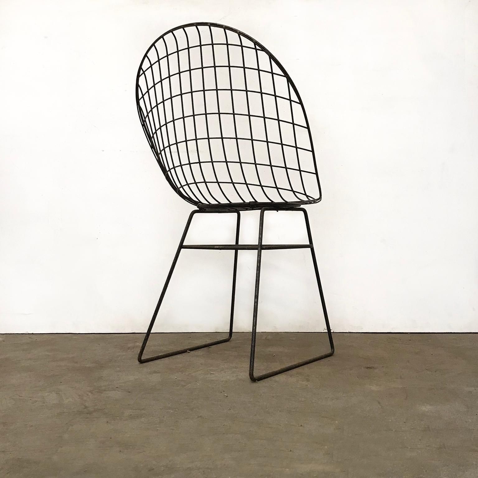 Black Wire Dining Chair With Beautiful Curves And Elegant Silhouet, Circa 1960 photo buy