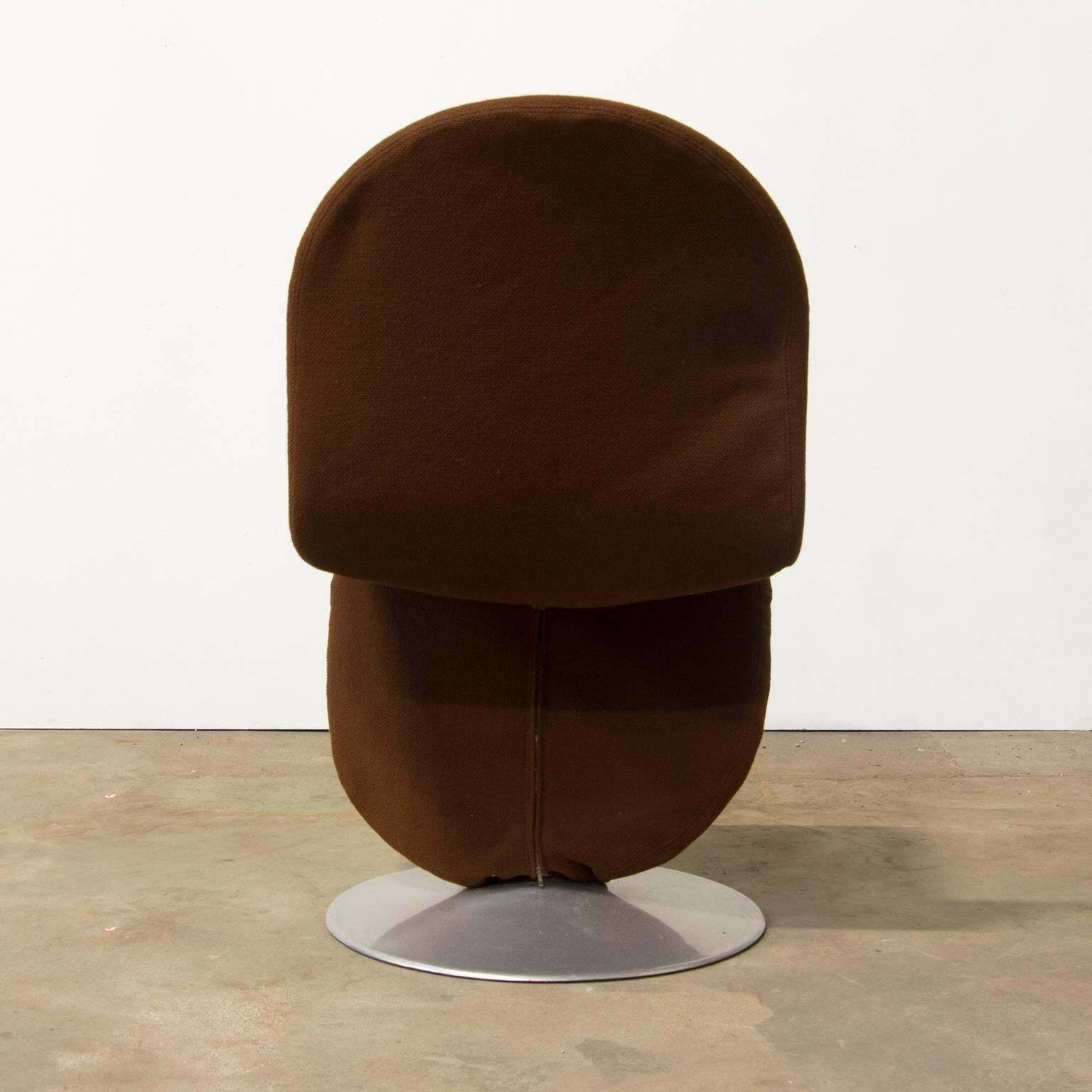 1973 Verner Panton, 1 2 3 Series Dining Chair In Brown Fabric photo for sale