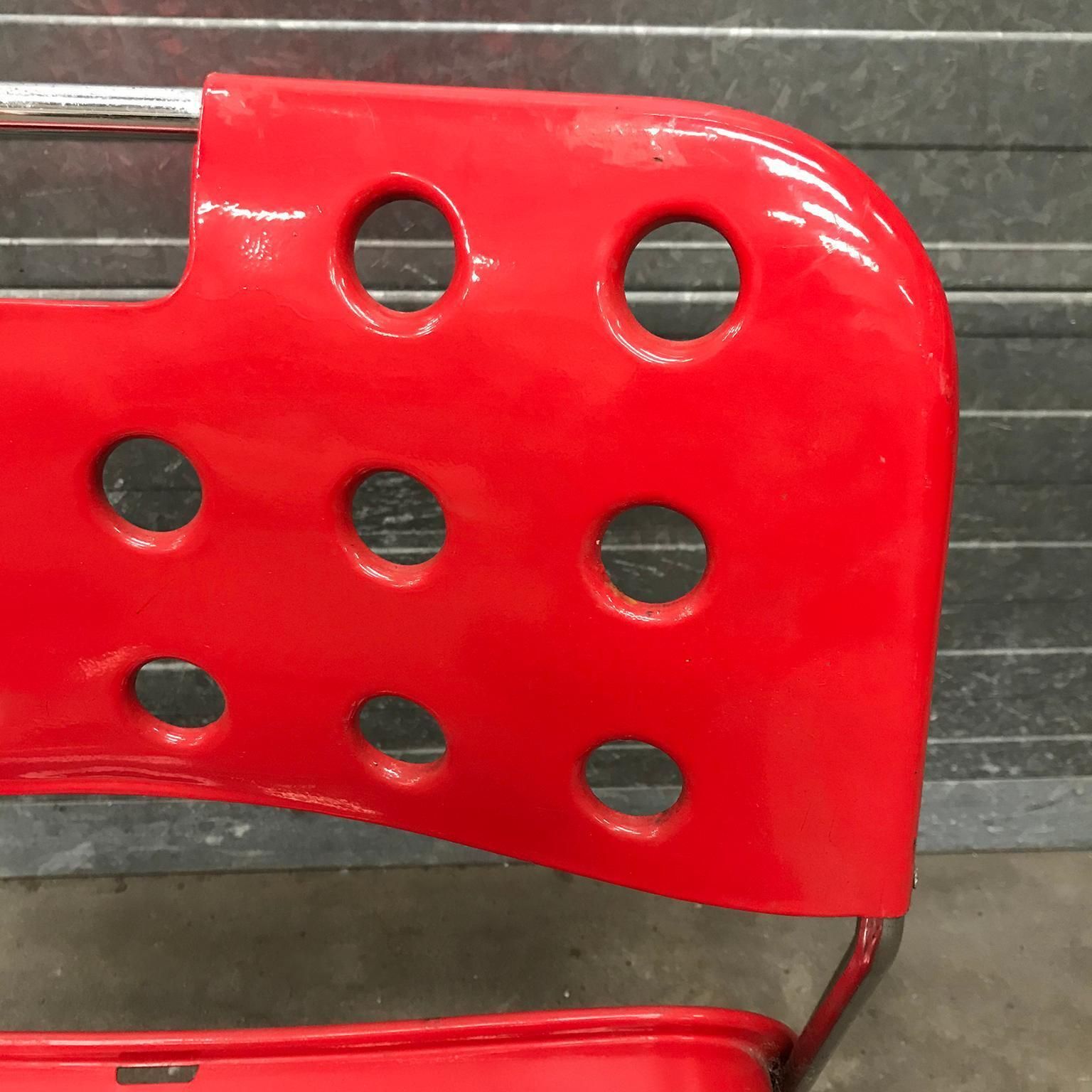 1971, Rodney Kinsman, For Bieffeplast, 2 Rare Red Omstak Stacking Chairs photo buy