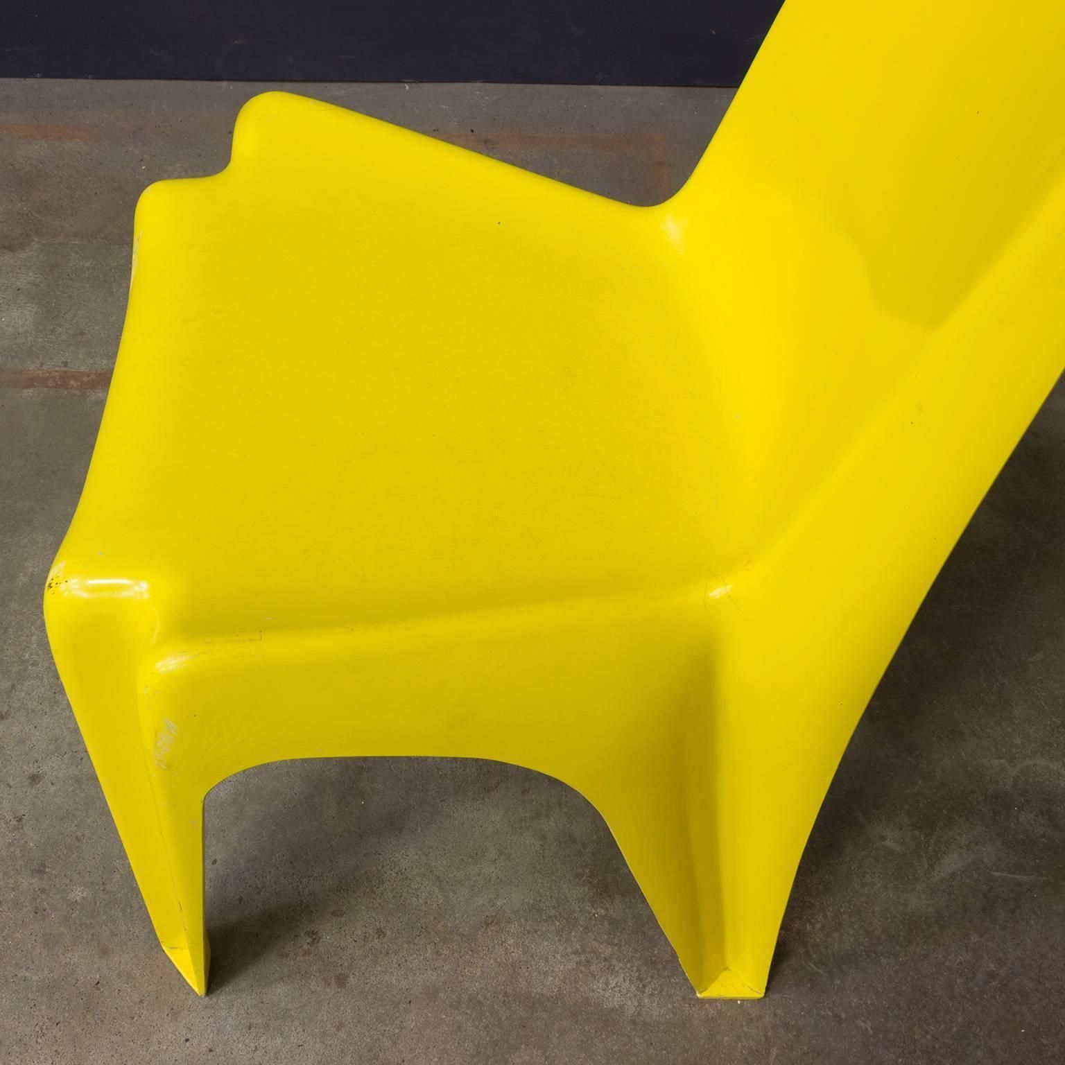 Rare Plastic Organic Chair In Yellow, Circa 1970 photo buy