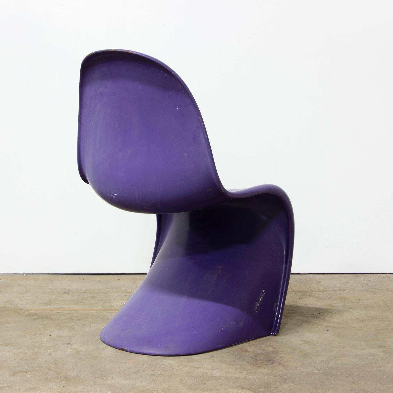 1965, Verner Panton, Rare Purple Stacking Chair 1st Herman Miller Edition photo for sale
