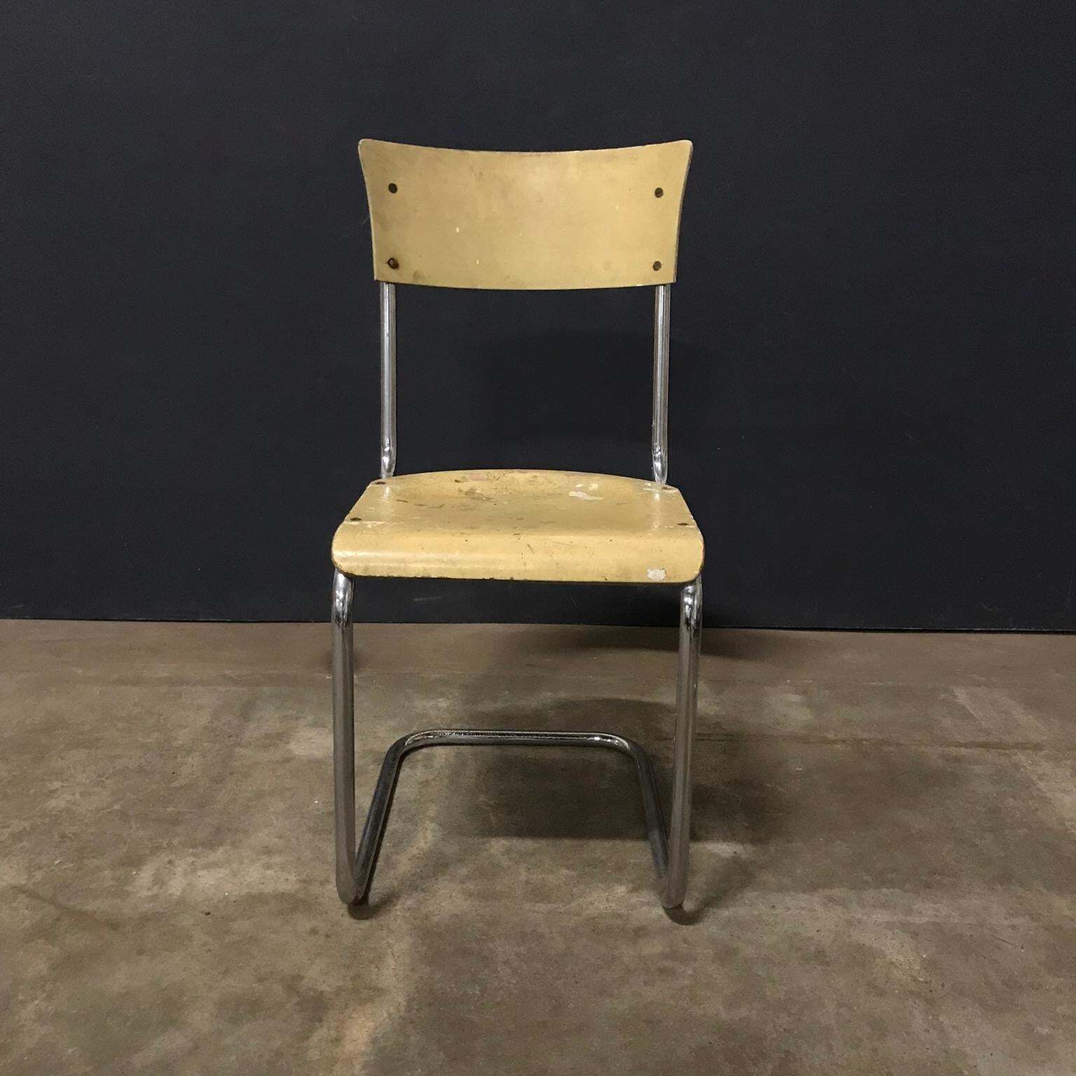 1931, Mart Stam For Thonet, Set Of Light Yellow Wooden S43 photo buy