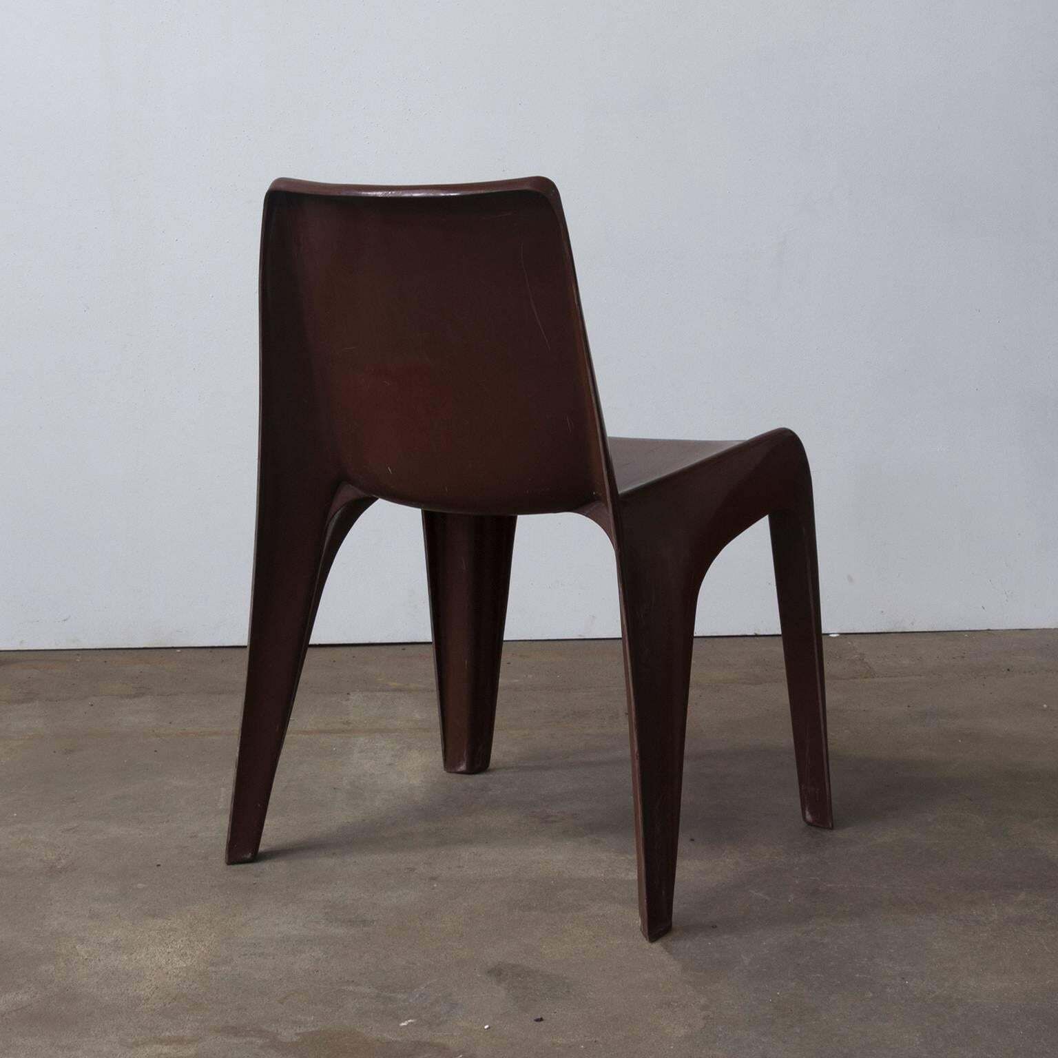 1969, Helmut Bätzner For Bofinger, Set Of Four Brown Chairs Modell B 1171 photo for sale
