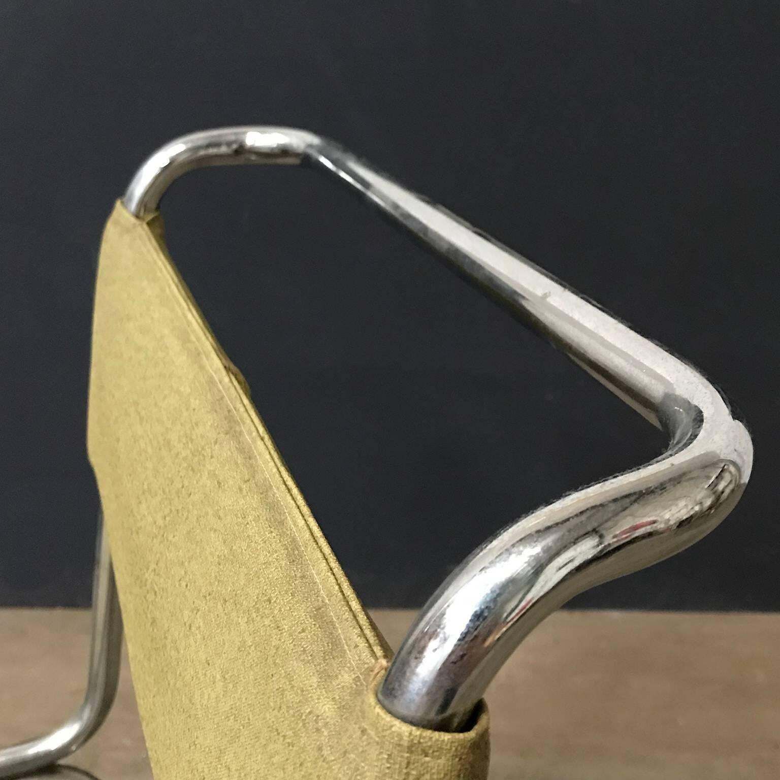 1664.0 1927, W.H. Gispen For Gispen, Diagonal Chair 102 In Original Yellow Faux Leather photo