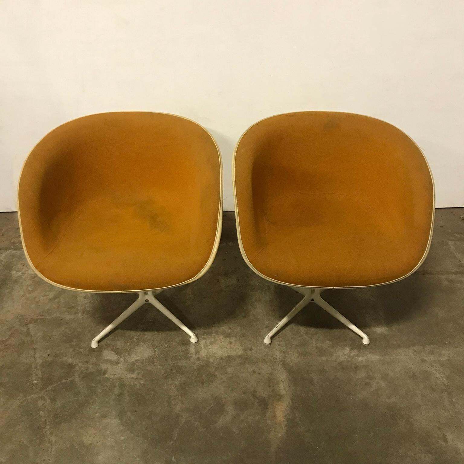 1960, Ray And Charles Eames, Original La Fonda Chairs By Miller In First Fabric photo for sale