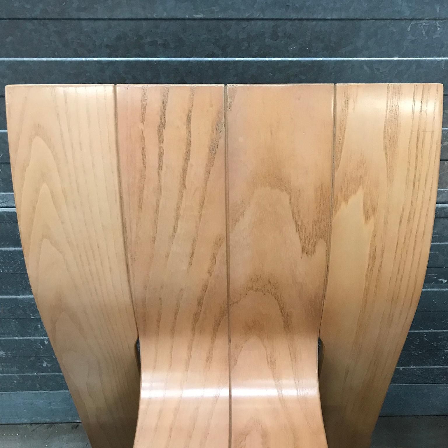 photo buy 1974, Gijs Bakker For Castelijn, Set Of Stackable Bended Wood Strip Chairs