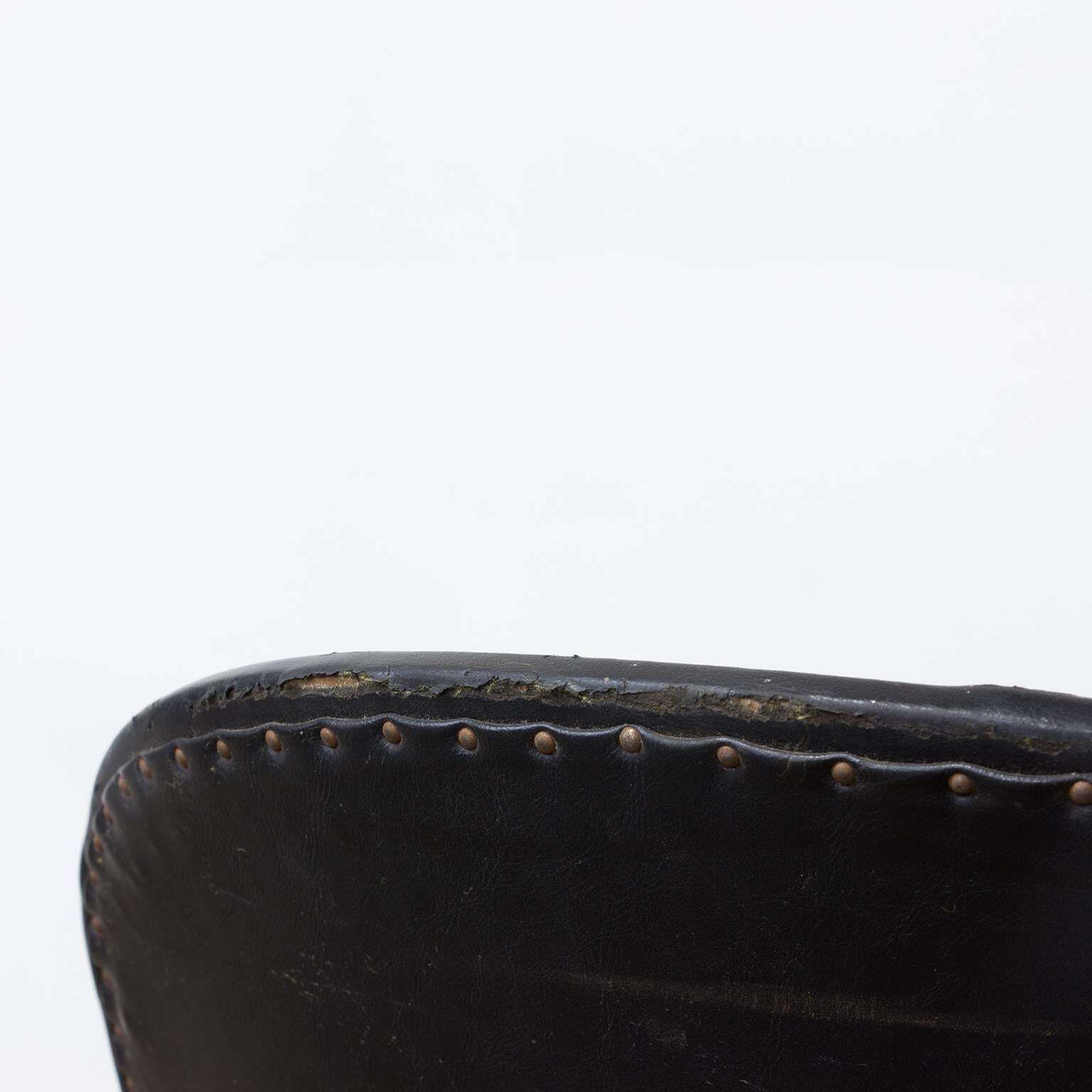 1935, W.H. Gispen, By Gispen Culemborg, 413 Easy Chair In Original Black Vinyl photo vintage