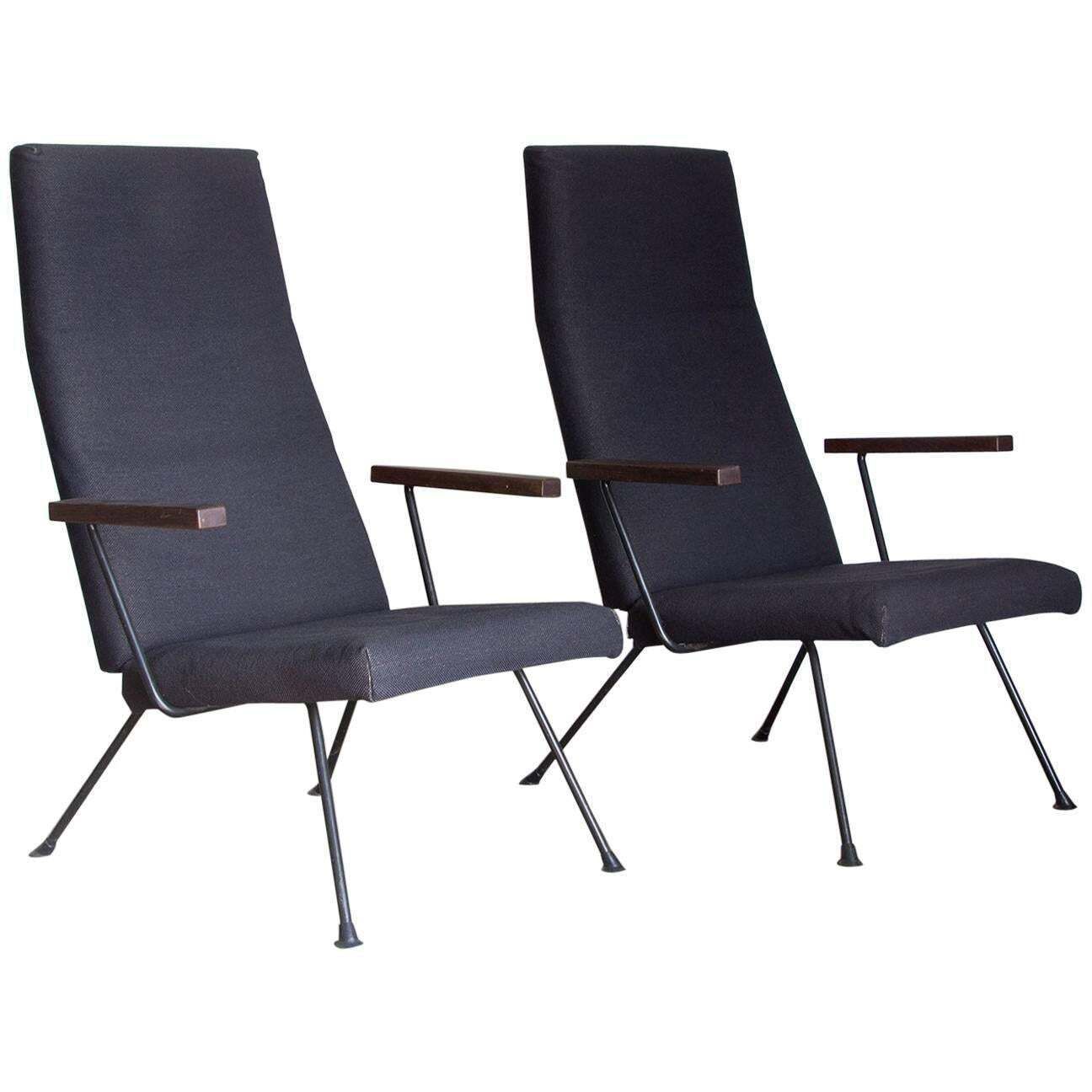 1959, Cordemeyer For Gispen, Easy Chair 1410, Original Dark Blue/Black Fabric