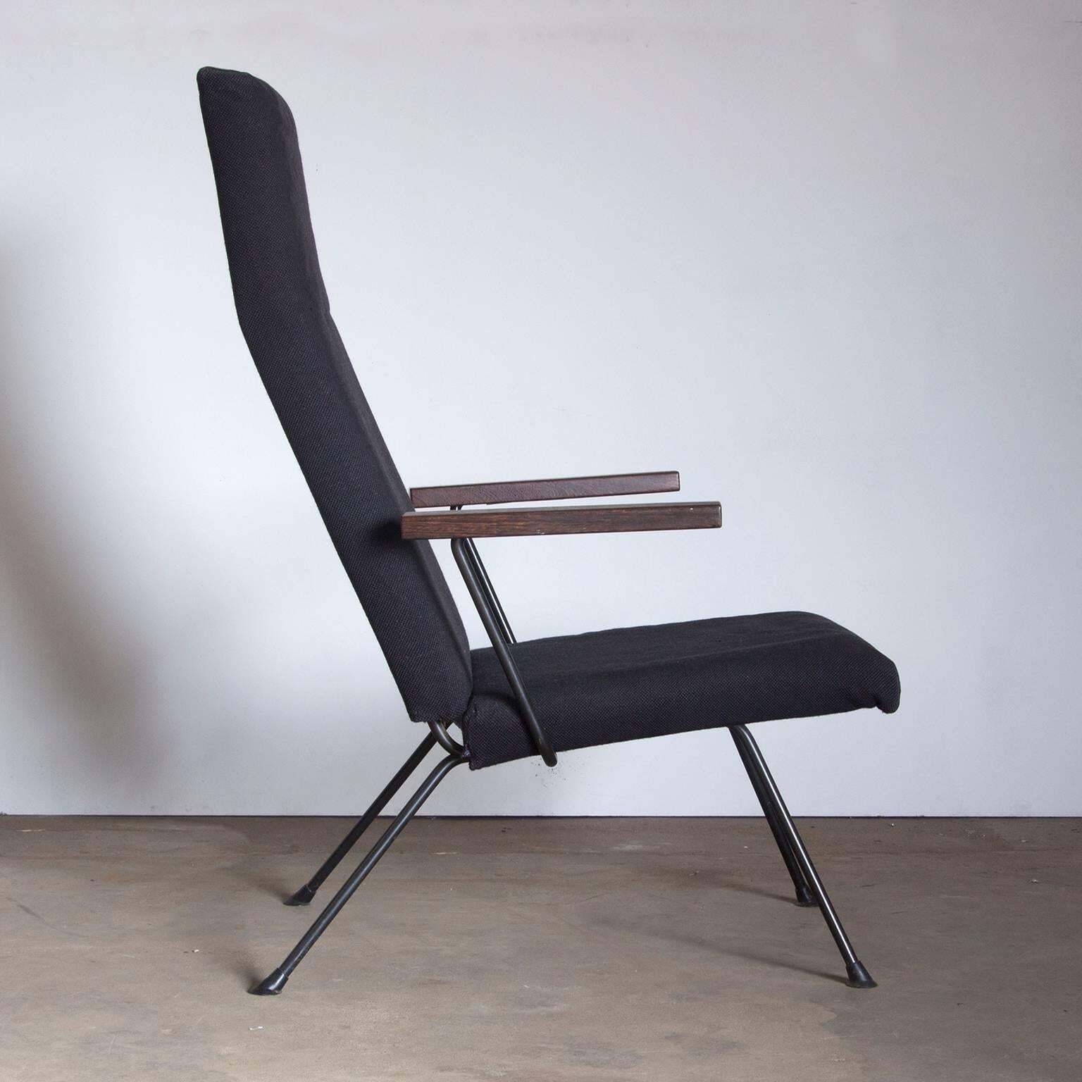 1959, Cordemeyer For Gispen, Easy Chair 1410, Original Dark Blue/Black Fabric photo furniture