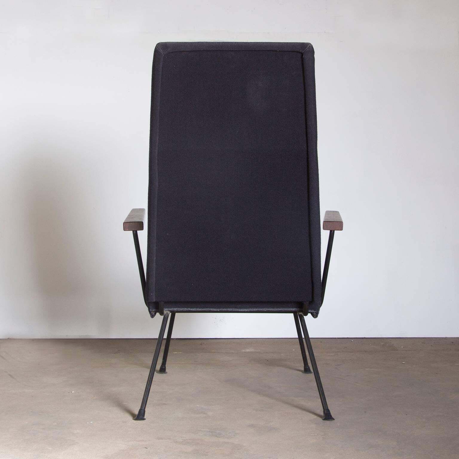 1959, Cordemeyer For Gispen, Easy Chair 1410, Original Dark Blue/Black Fabric photo Furniture