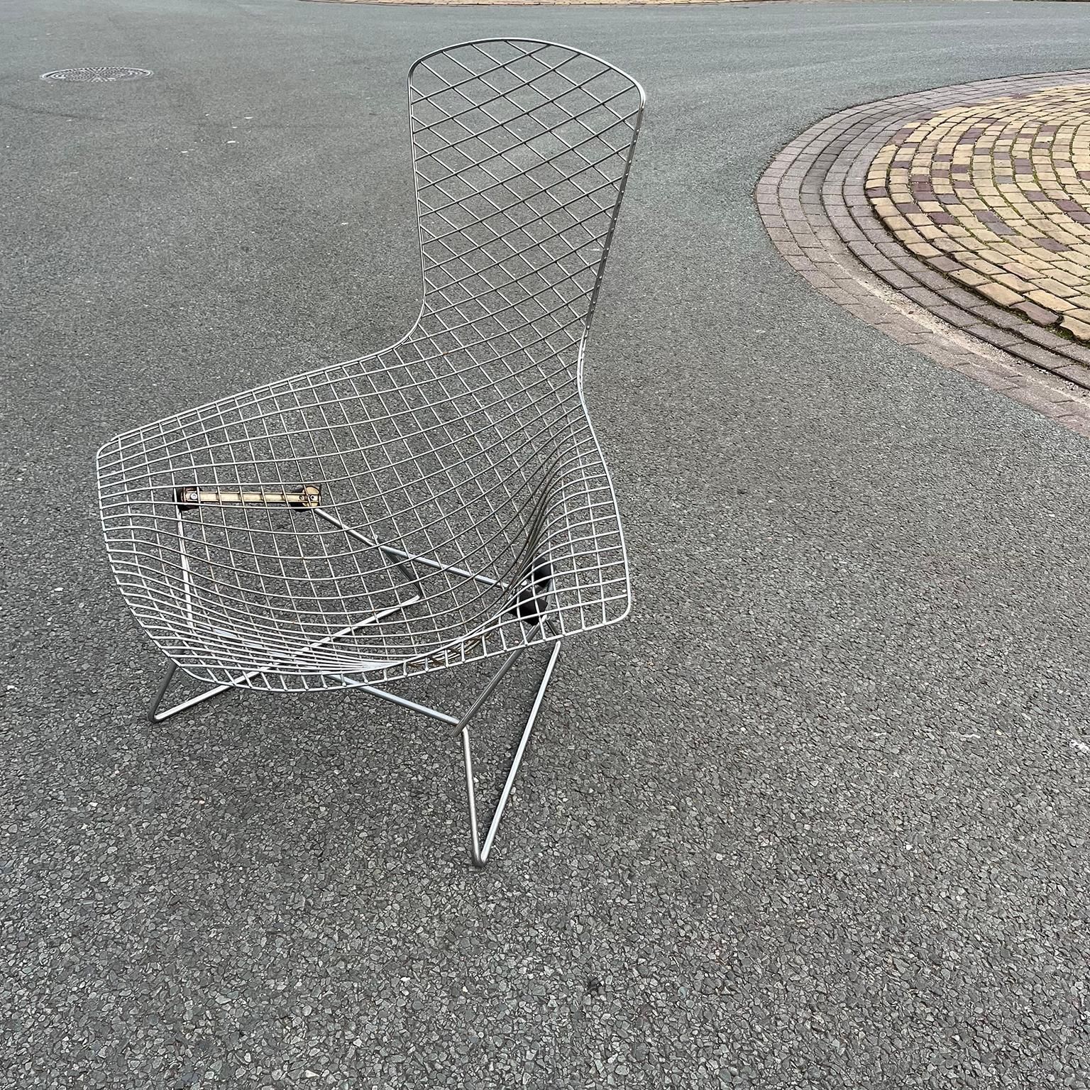 Chrome Bird Chair By Harry Bertoia For Knoll International, 1952 photo for sale