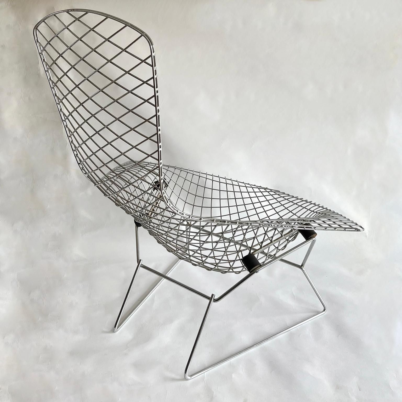 Chrome Bird Chair By Harry Bertoia For Knoll International, 1952 photo 2346.0