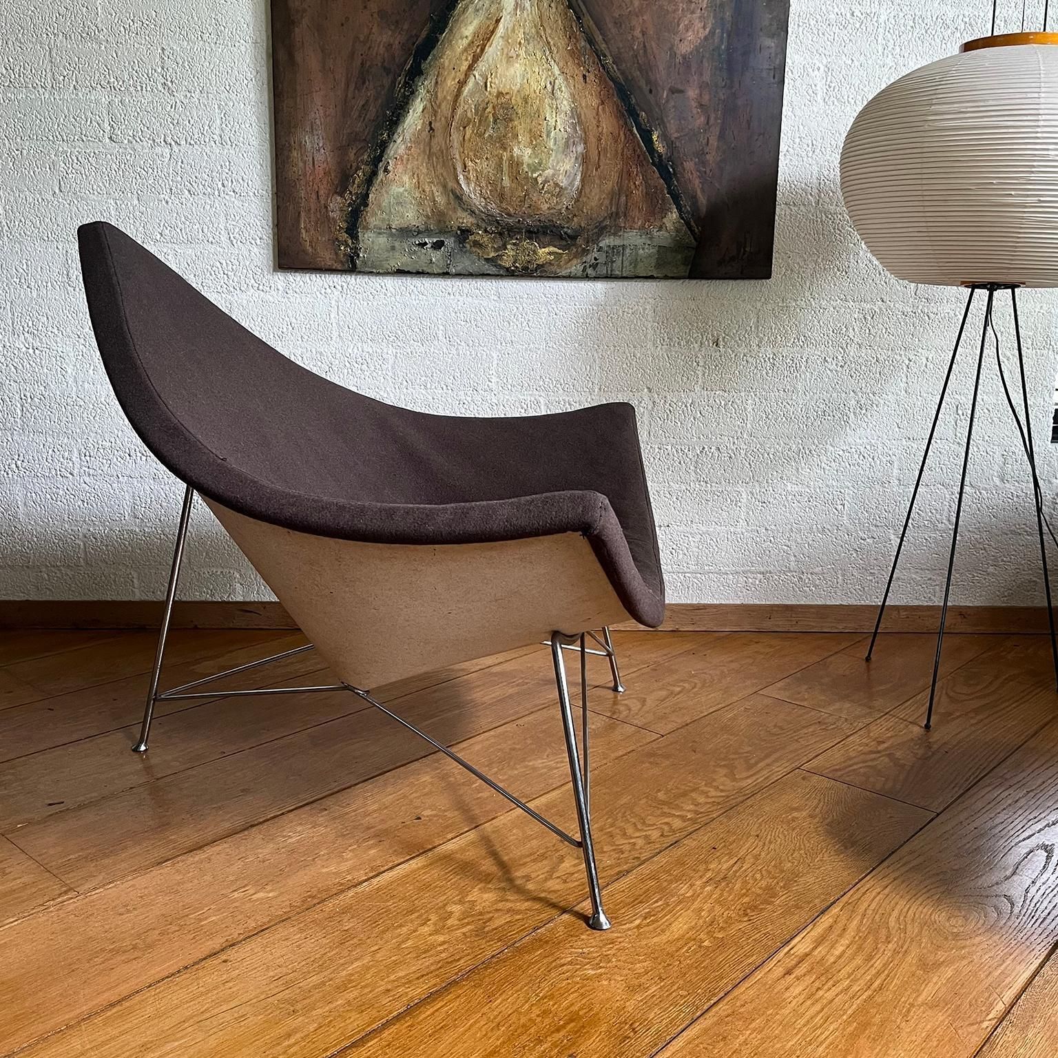 Early, Metal Shell ! Coconut Chair By George Nelson In Brown Upholstery, 1955 photo vinterior