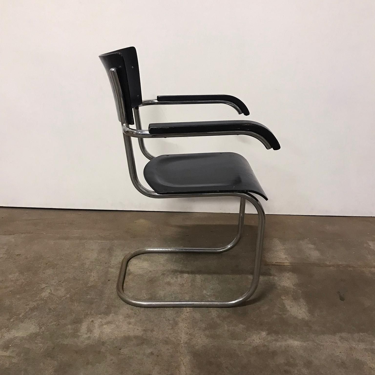 1931, Mart Stam For Thonet, Black Wooden S43f photo furniture