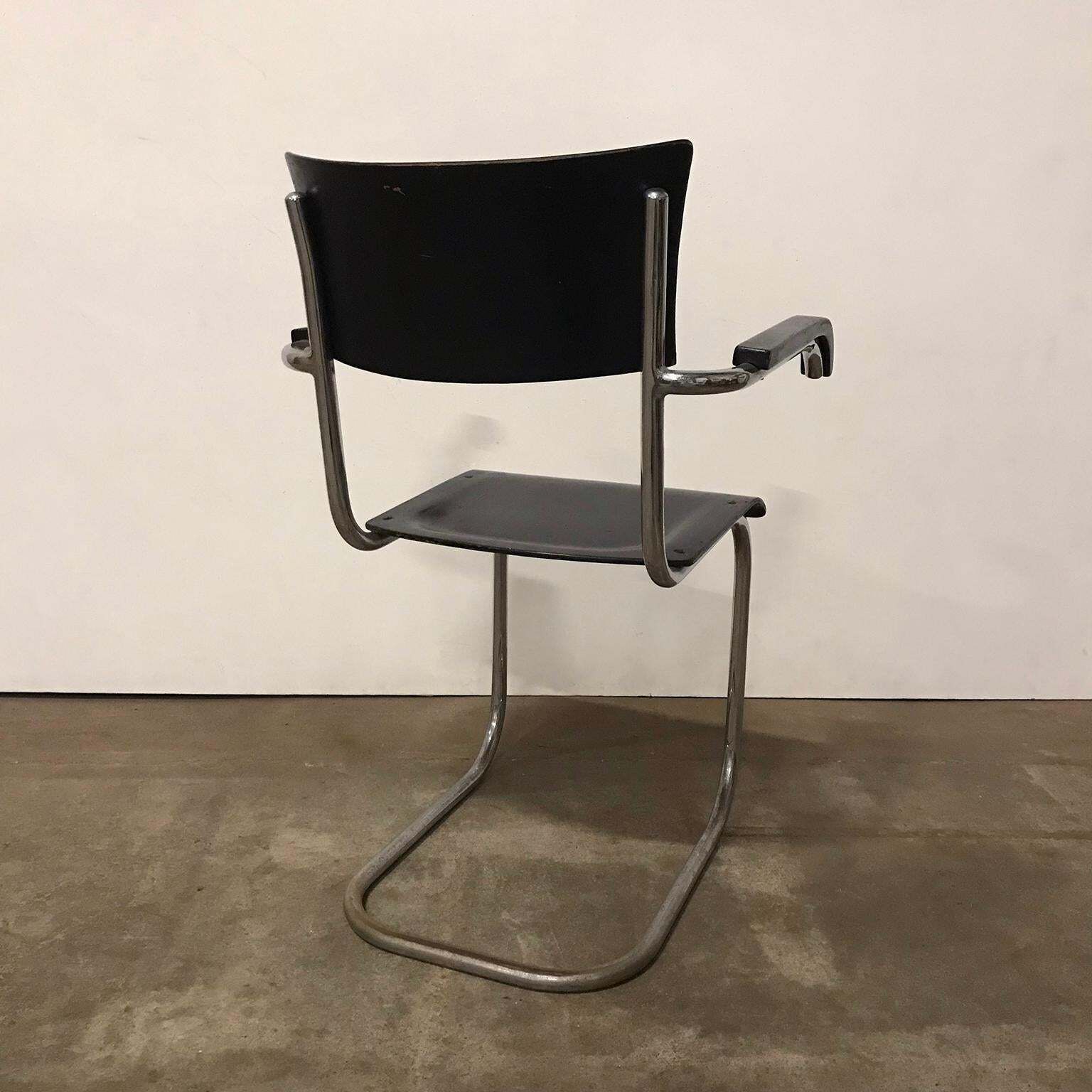 1931, Mart Stam For Thonet, Black Wooden S43f photo Furniture