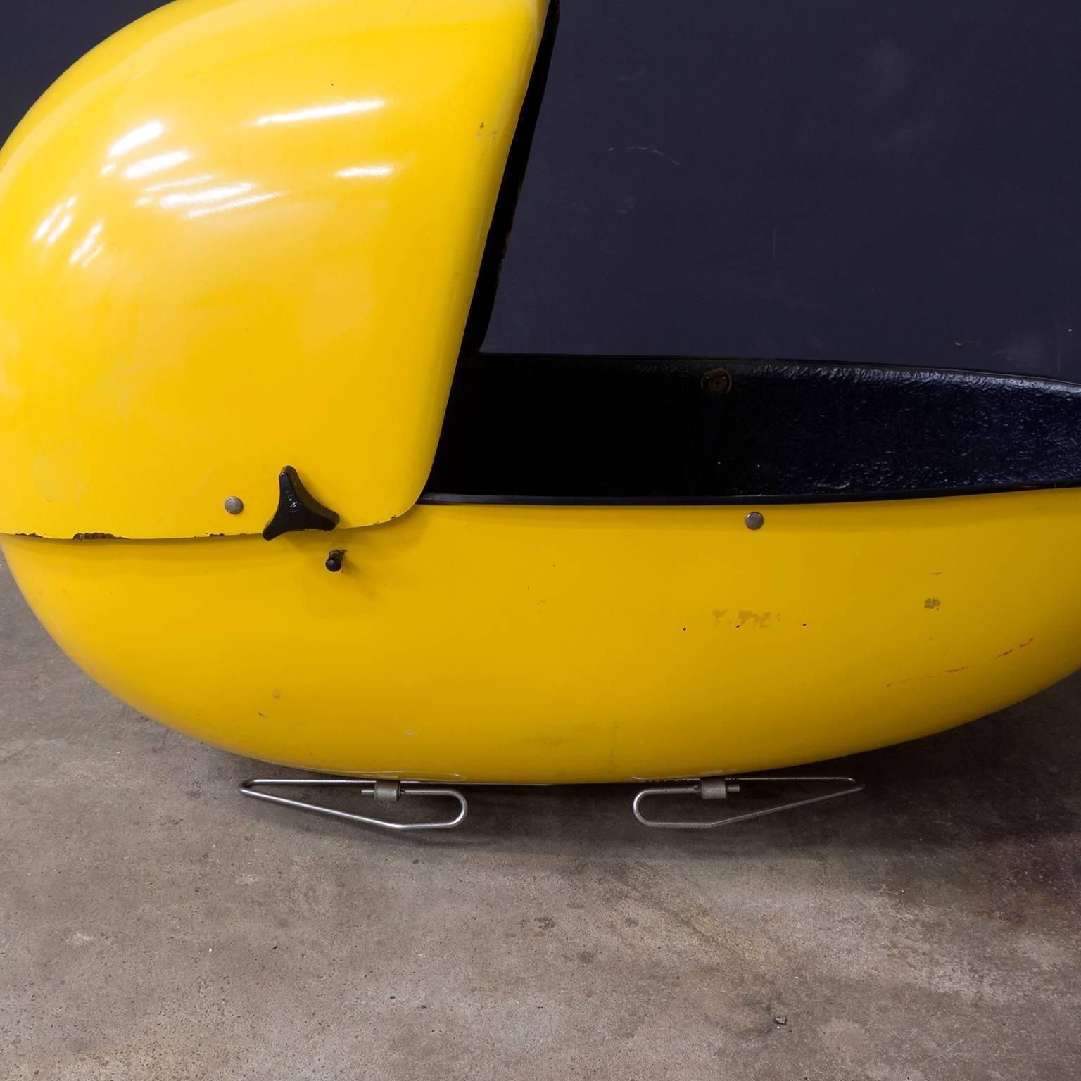 Original Travel Caddie In Bright Yellow Fiberglass / Black Interior, Circa 1960 photo buy