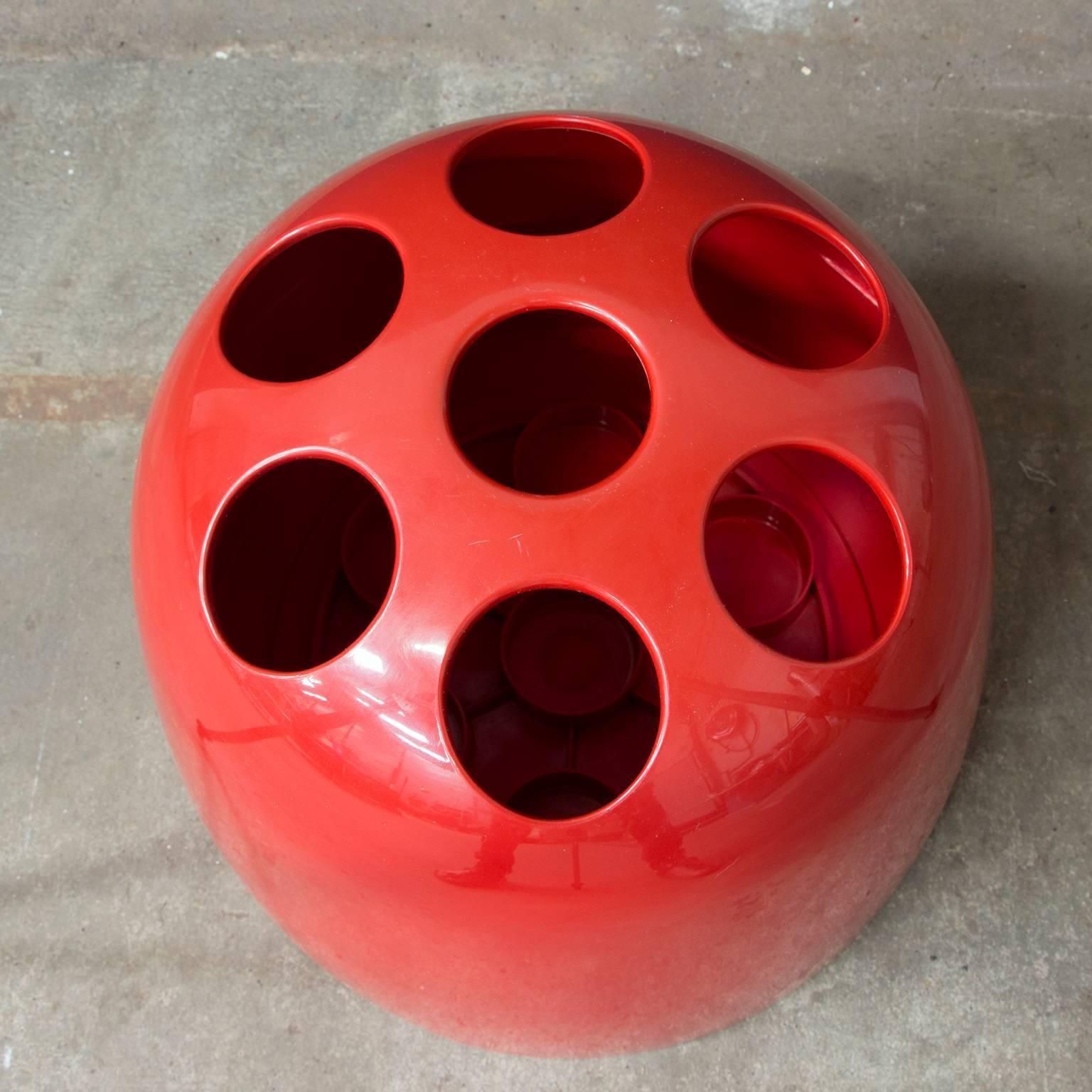 1966, Emma Gismondi Schweinberger For Artemide, Red Dedalo Umbrella Stand photo Home Decor
