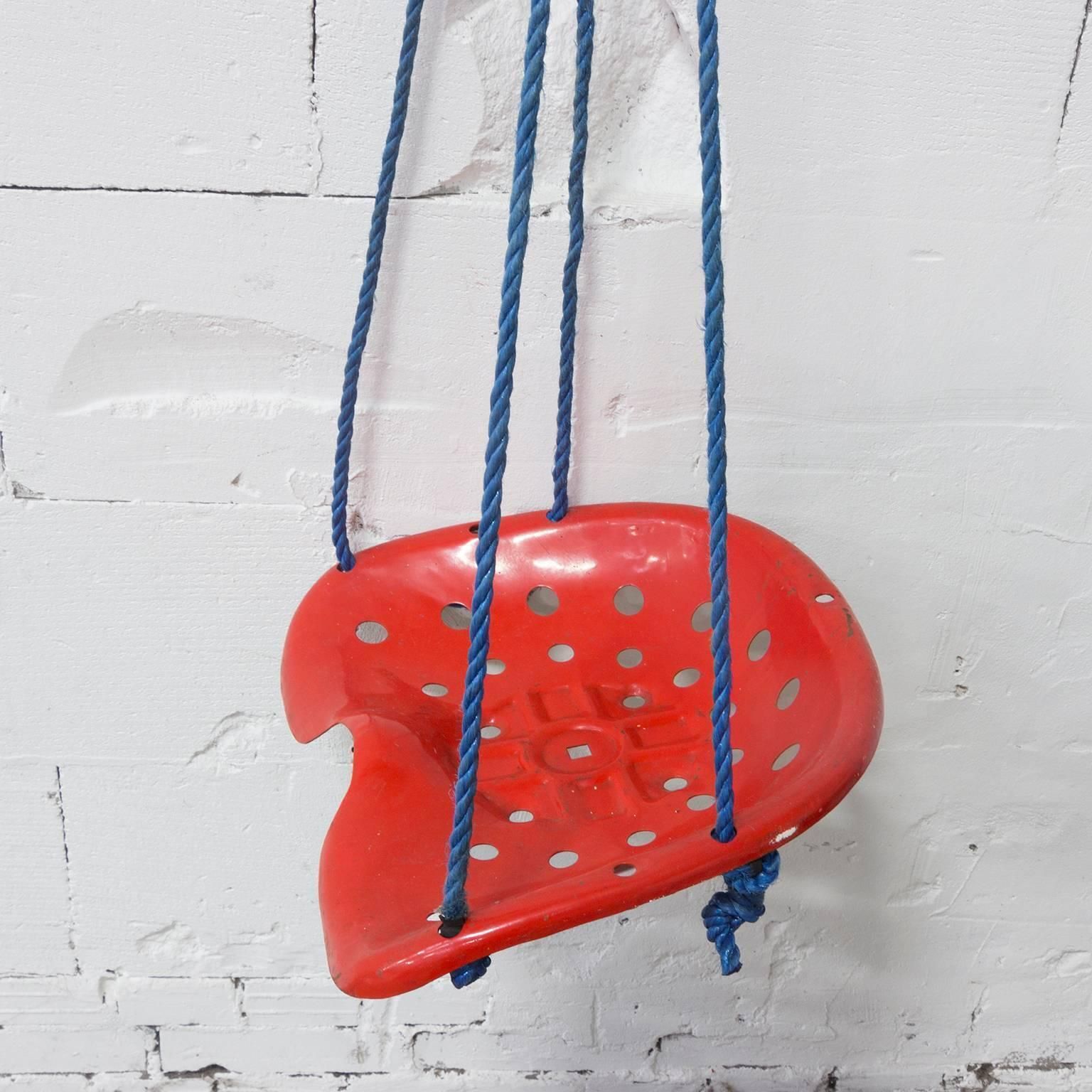 Swing Tractor Seat Chair, In Red Like Achille Castiglione Stool, Circa 1970 photo for sale