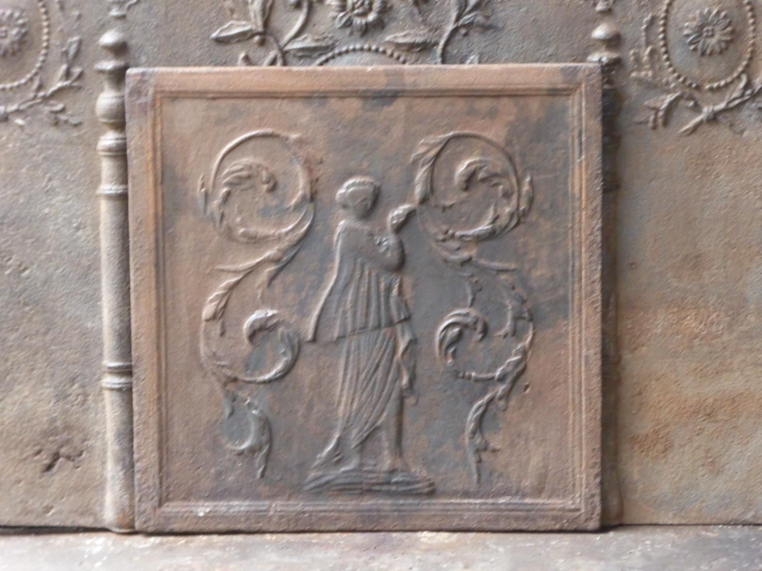 Antique French Neoclassical 'Lady' Fireback / Backsplash, 19th Century photo furniture