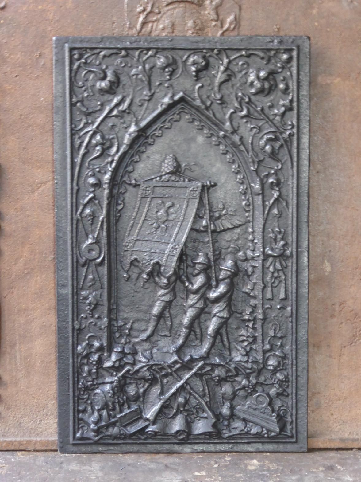 German Napoleon III Style 'Coat Of Arms' Fireback / Backsplash photo for sale