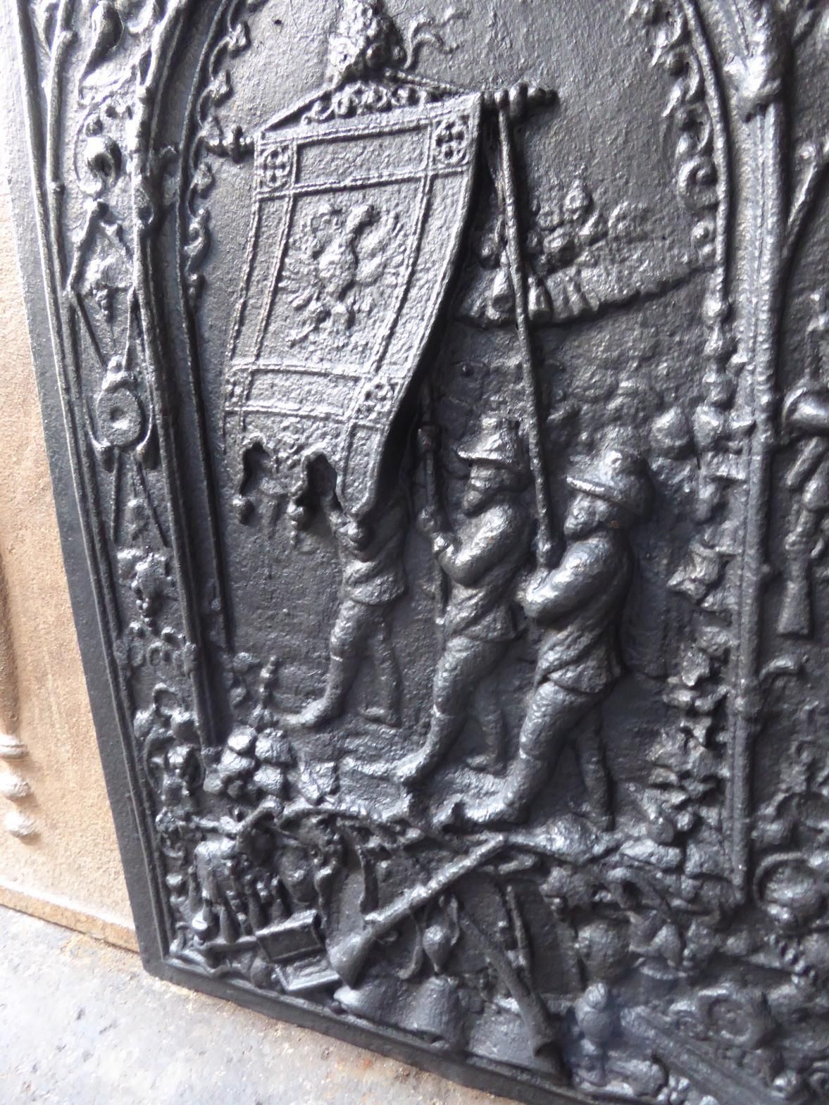German Napoleon III Style 'Coat Of Arms' Fireback / Backsplash photo vintage